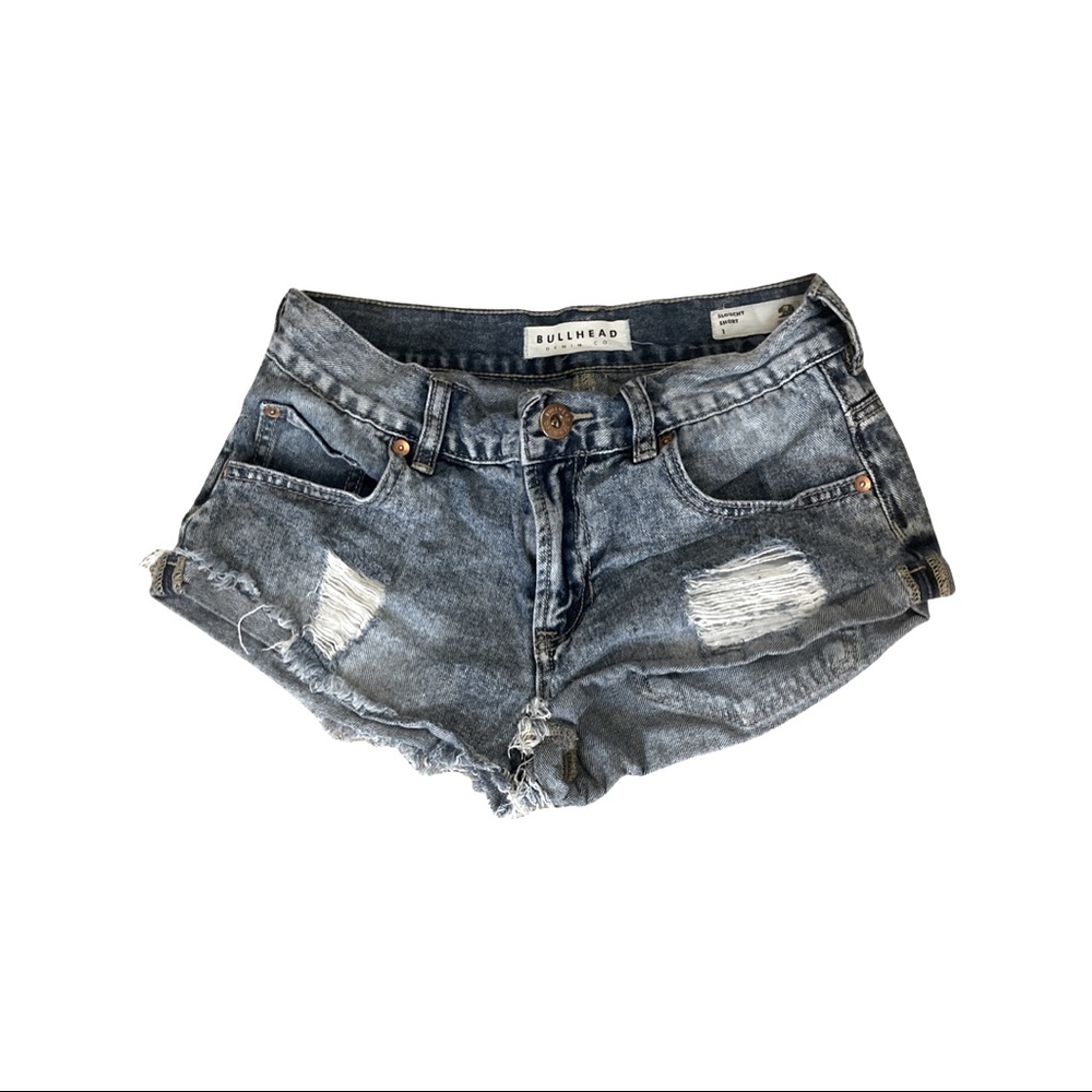 Slouchy jean shorts